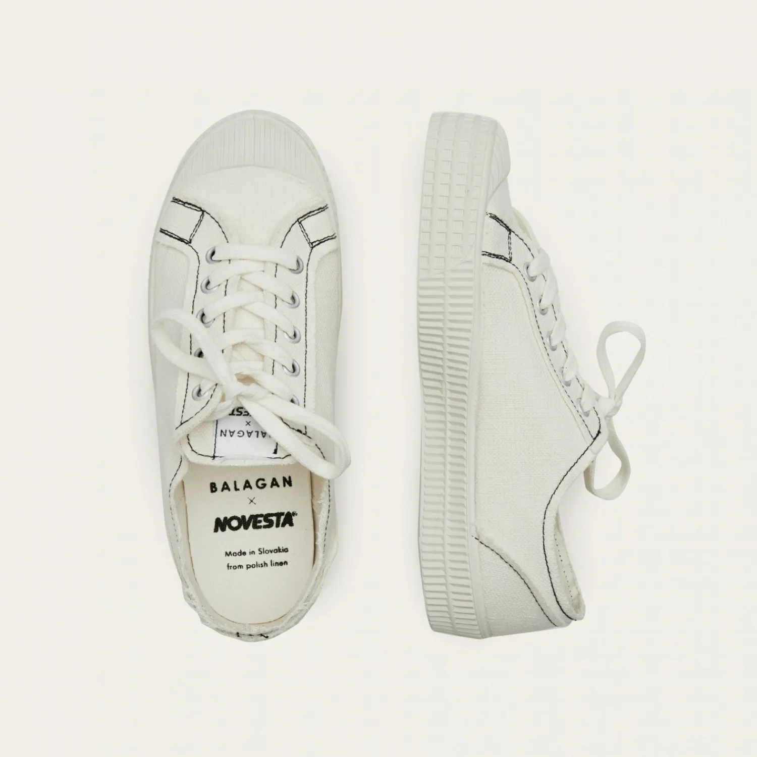 Balagan Novesta Star Master Sneakersy Damskie Vegan, Perlowy Z Czarna Nicia