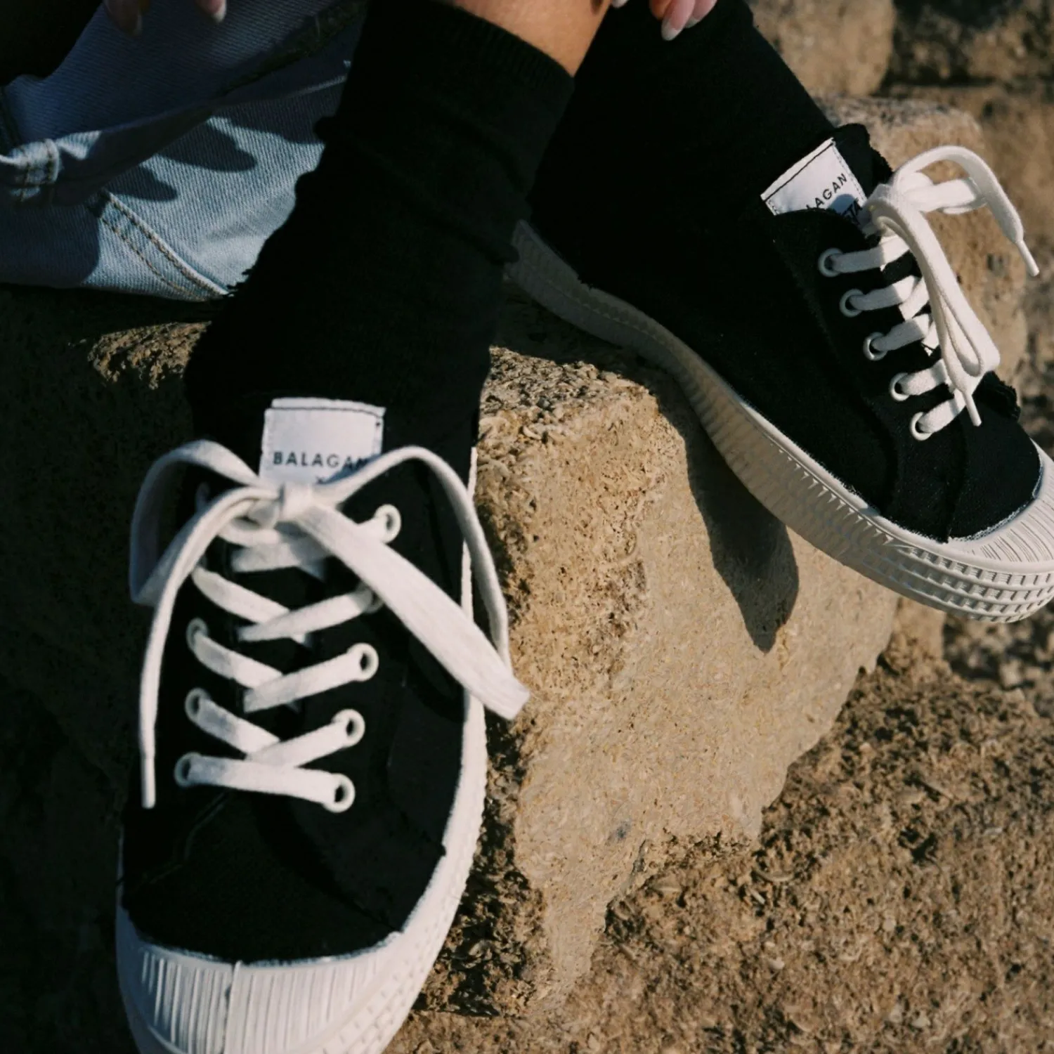 Balagan Novesta Star Master Sneakersy Damskie Vegan, Czarne Na Bialym
